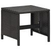 4 pcs conjunto de cadeiras e bancos de jardim vime PE preto - Image 10