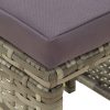 Bancos de jardim 4 pcs com almofadões vime PE cinzento - Image 6