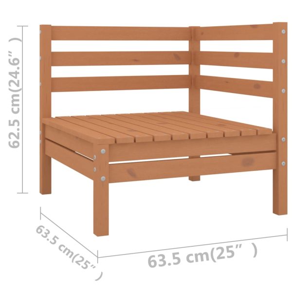 7 pcs conjunto lounge de jardim pinho maciço castanho mel - Image 10