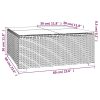 3 pcs conjunto lounge de jardim c/ almofadões vime PE cinzento - Image 8