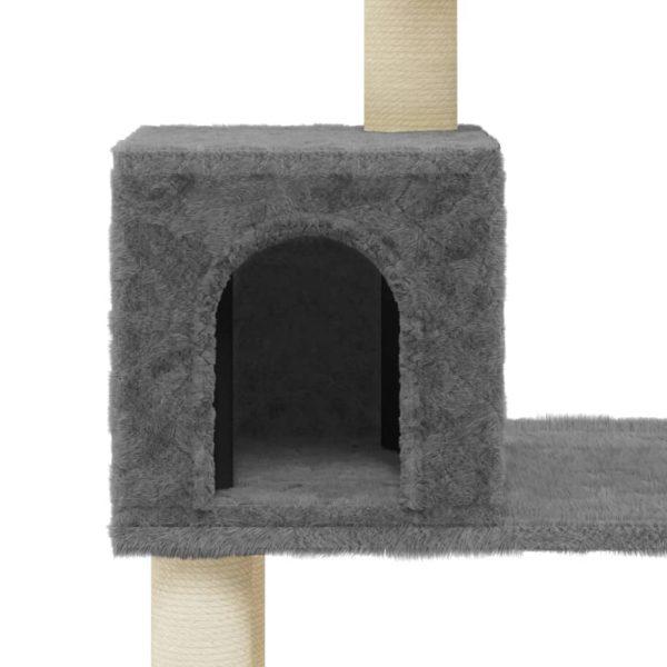 Árvore p/ gatos c/ postes arranhadores sisal 147cm cinza-escuro - Image 7
