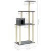 Árvore p/ gatos c/ postes arranhadores sisal 147cm cinza-escuro - Image 8