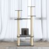 Árvore p/ gatos c/ postes arranhadores sisal 110 cm cinza-claro
