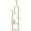 Árvore para gatos c/ postes arranhadores sisal 183 cm cor creme - Image 5