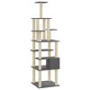 Árvore p/ gatos c/ postes arranhadores sisal 183cm cinza-escuro - Image 6