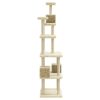 Árvore para gatos c/ postes arranhadores sisal 188 cm cor creme - Image 5