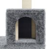 Árvore p/ gatos c/ postes arranhadores sisal 188 cm cinza-claro - Image 7