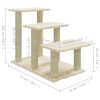 Árvore para gatos c/ postes arranhadores sisal 50,5 cm cor creme - Image 10