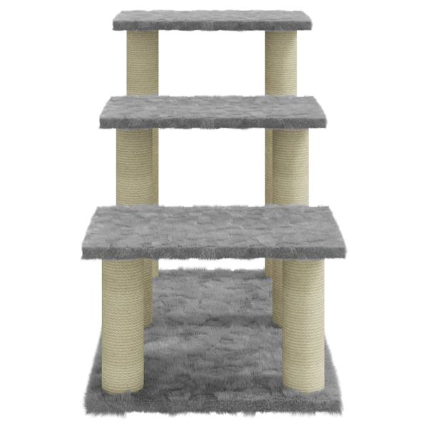 Árvore gatos c/ postes arranhadores sisal 50,5 cm cinza-claro - Image 6