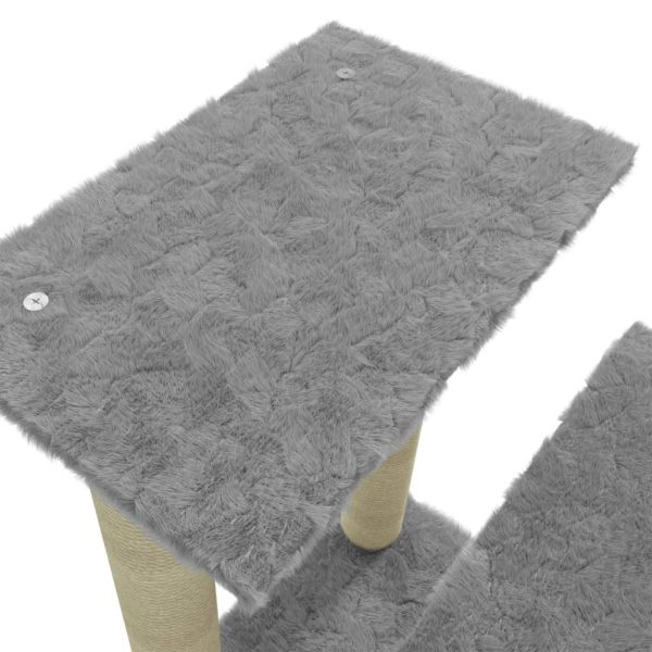 Árvore gatos c/ postes arranhadores sisal 50,5 cm cinza-claro - Image 8