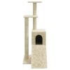 Árvore para gatos c/ postes arranhadores sisal 92 cm cor creme - Image 5