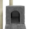 Árvore p/ gatos c/ postes arranhadores sisal 92 cm cinza-claro - Image 7