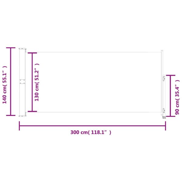 Toldo lateral retrátil para pátio 140x300 cm castanho - Image 8