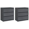 Mesas de cabeceira 2 pcs 60x36x64 cm pinho maciço cinzento