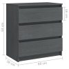 Mesas de cabeceira 2 pcs 60x36x64 cm pinho maciço cinzento - Image 9