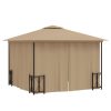 Gazebo c/ paredes laterais e telhado duplo 3x3 m cinza-acast. - Image 4