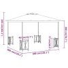 Gazebo c/ paredes laterais e telhado duplo 3x3 m cinza-acast. - Image 6
