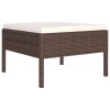 10 pcs conjunto lounge jardim c/ almofadões vime PE castanho - Image 3