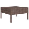 10 pcs conjunto lounge jardim c/ almofadões vime PE castanho - Image 4