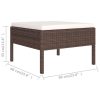 10 pcs conjunto lounge jardim c/ almofadões vime PE castanho - Image 7