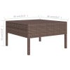 10 pcs conjunto lounge jardim c/ almofadões vime PE castanho - Image 8