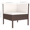 10 pcs conjunto lounge jardim c/ almofadões vime PE castanho - Image 9