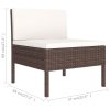 10 pcs conjunto lounge jardim c/ almofadões vime PE castanho - Image 10