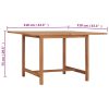 Mesa de jantar p/ jardim 110x110x75 cm madeira de teca maciça - Image 7