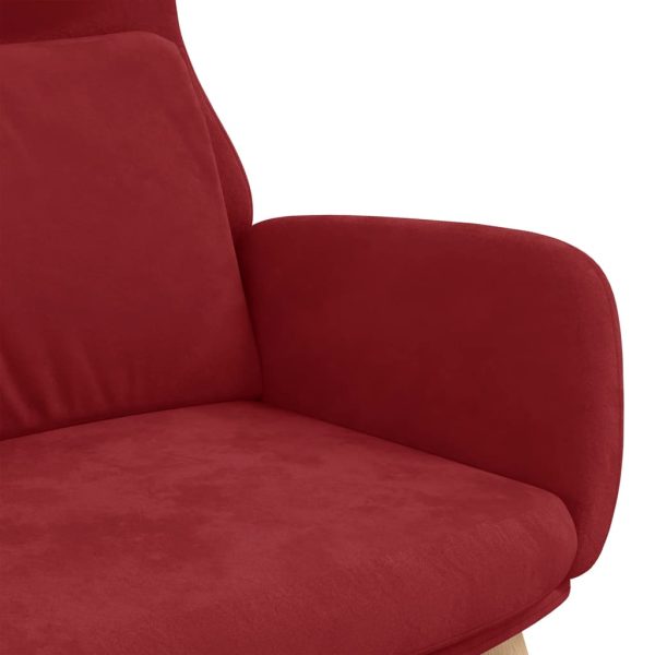 Cadeira de descanso veludo vermelho tinto - Image 6