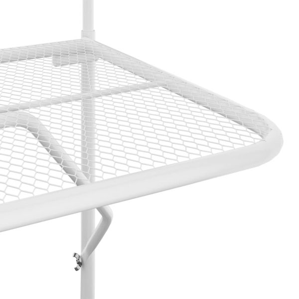 Mesa para varanda 60x40 cm aço branco - Image 6