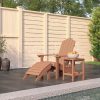 Cadeira de jardim Adirondack c/ apoio de pés/mesa PEAD castanho