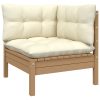 4 pcs conjunto lounge de jardim c/ almofadões pinho maciço - Image 3