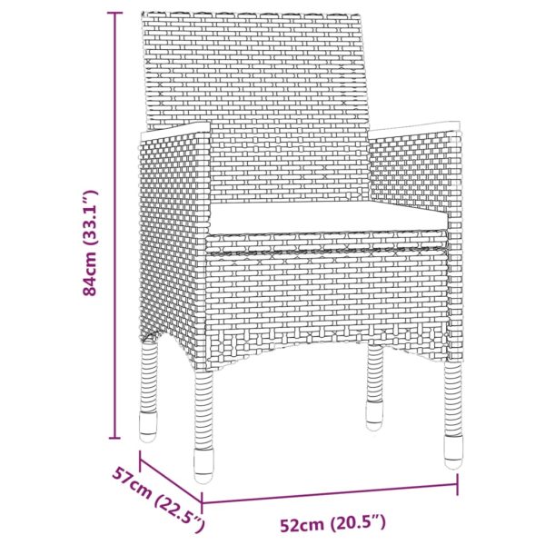 9 pcs conjunto de jantar para jardim c/ almofadões preto - Image 7