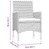 3 pcs conjunto de jantar para jardim com almofadões preto - Image 8