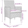 3 pcs conjunto de jantar p/ jardim c/almofadões vime PE e vidro - Image 8