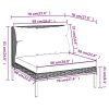 13 pcs conj. lounge jardim c/ almofadões vime PE cinza-escuro - Image 10