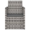 3 pcs conjunto lounge exterior c/ almofadões vime PE cinzento - Image 4