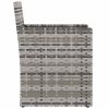 3 pcs conjunto lounge exterior c/ almofadões vime PE cinzento - Image 5