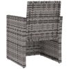 3 pcs conjunto lounge exterior c/ almofadões vime PE cinzento - Image 6