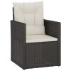 3 pcs conjunto lounge de exterior c/ almofadões vime PE preto - Image 3