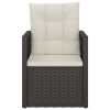 3 pcs conjunto lounge de exterior c/ almofadões vime PE preto - Image 4