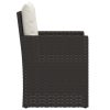 3 pcs conjunto lounge de exterior c/ almofadões vime PE preto - Image 5
