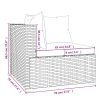 6 pcs conjunto lounge de jardim c/ almofadões vime PE cinzento - Image 8