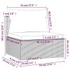 6 pcs conjunto lounge de jardim c/ almofadões vime PE cinzento - Image 9
