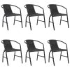 Cadeiras de jardim 6 pcs vime plástico e aço 110 kg