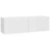 6 pcs conjunto móveis de TV madeira processada branco brilhante - Image 6