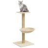 Árvore para gatos com poste arranhador sisal 74 cm cor creme - Image 3