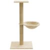 Árvore para gatos com poste arranhador sisal 74 cm cor creme - Image 5