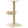 Árvore para gatos com poste arranhador sisal 74 cm cor creme - Image 6