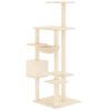Árvore para gatos c/ postes arranhadores sisal 142 cm cor creme - Image 5